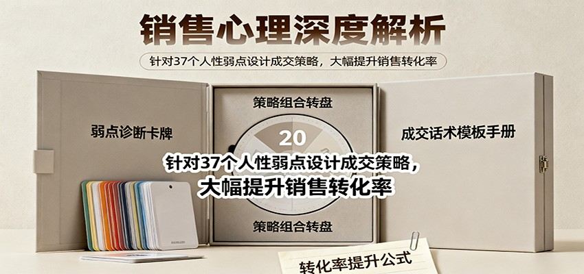 销售成交心理学课,拆解36个人性弱点设计成交策略,提升销售转化率 - 缩略图