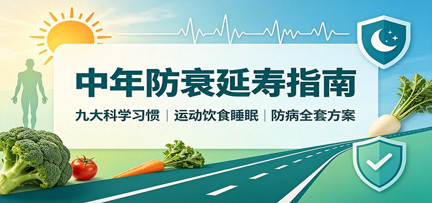 40-60岁中年抗衰延寿，纽约时报长寿专家调研的九大习惯，运动饮食睡眠到慢病排查 - 缩略图