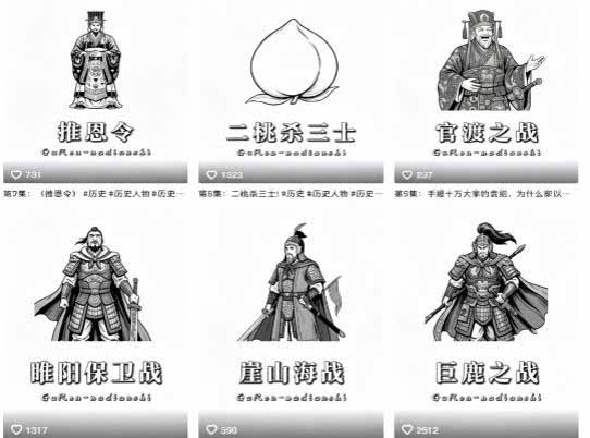 抖音历史博弈思维短视频，一集一个历史典故讲透人性权谋，伙伴计划与精选独家双收益 - 缩略图