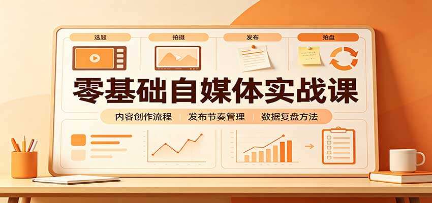 零基础自媒体实战课，赛道定位、冷启动到商业闭环，附30天起号执行计划 - 缩略图