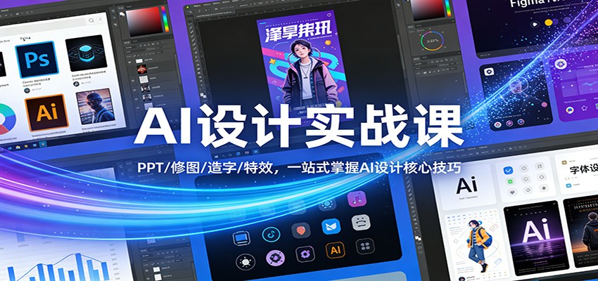 AI设计实战23节课，从三维模型、动态PPT到修图造字特效全覆盖 - 缩略图
