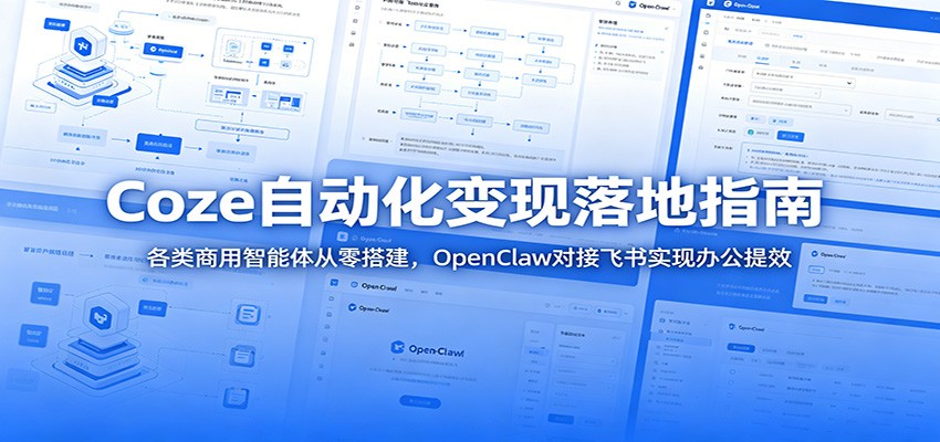 Coze2.0商用智能体从零搭建，Python调用工作流+OpenClaw对接飞书+剪映自动化视频全流程 - 缩略图