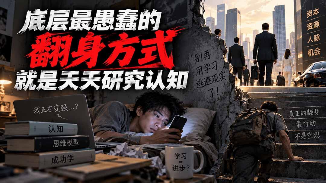 底层翻身别天天研究认知和思维模型，代偿性伪勤奋只是逃避现实，真正拼的是执行力 - 缩略图