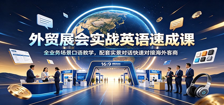 外贸展会英语实战课，13大高频沟通场景口语教学，配3段实景模拟对话和PDF讲义 - 缩略图