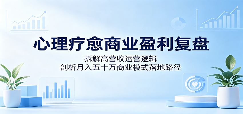 心理疗愈项目商业复盘，月入50万案例拆解，获客引流到成交转化的全链路玩法 - 缩略图