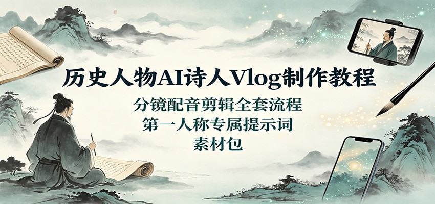 历史人物AI诗人Vlog制作教程，杜甫第一人称生平分镜配音剪辑全流程 - 缩略图