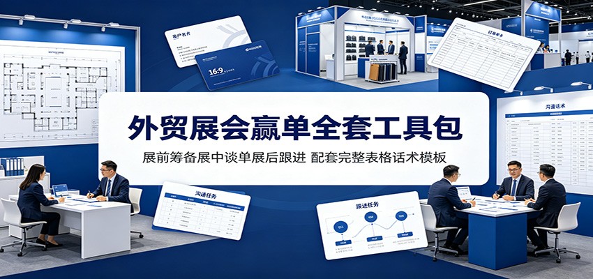 外贸展会参展全流程工具包，展前筹备到展后跟进，36步规划和44种物料清单、谈单跟进话术模板 - 缩略图