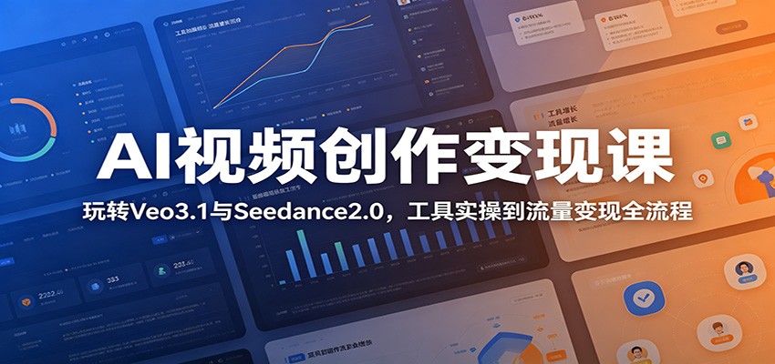 AI视频创作变现课，Veo3.1与Seedance2.0工具实操到成片变现全流程 - 缩略图