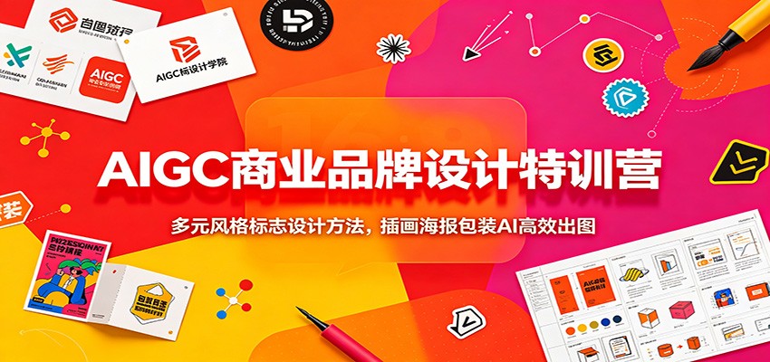 AI品牌设计课，LibAI、即梦AI、Lovart多风格Logo到插画海报包装全流程实操 - 缩略图