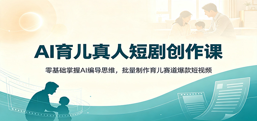 AI育儿真人短剧创作课，零基础学AI编导，不用出镜也能批量产出育儿短剧 - 缩略图
