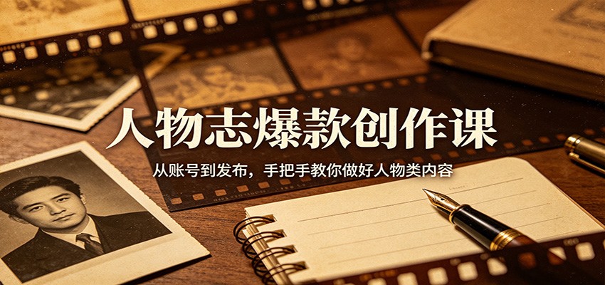 人物志短视频创作课，从账号定位到文案配音剪辑封面发布全流程拆解 - 缩略图