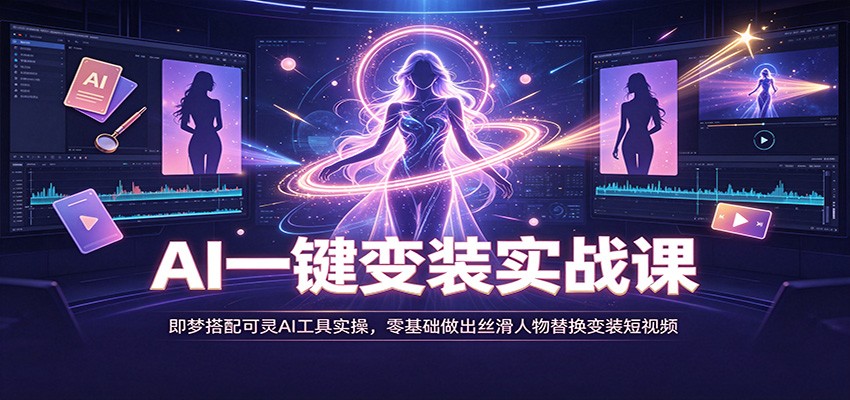 AI变装短视频实操，即梦人像迁移配可灵AI动作复刻，剪映卡点转场，手机零基础做出丝滑换装 - 缩略图