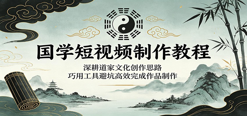 国学短视频道家文化创作课，净尘隐者讲内容方向与工具包，含去水印和违禁词避坑 - 缩略图