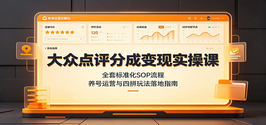大众点评分成项目实操课，养号运营与四拼玩法全套SOP落地 - 缩略图
