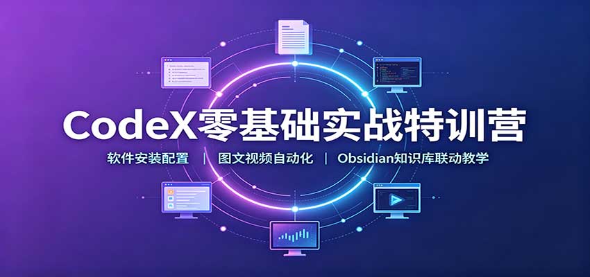 CodeX零基础实战，从软件安装到PPT、短视频、电商图自动化全流程教学 - 缩略图
