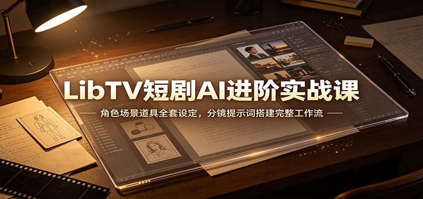 LibTV短剧AI进阶课，角色设定、分镜提示词到视频生成的完整工作流搭建 - 缩略图