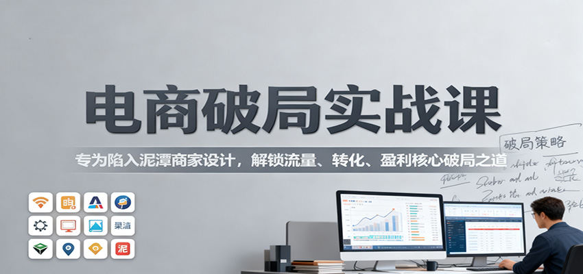 电商破局实战课,陷入泥潭的商家怎么做流量、转化和盈利 - 缩略图
