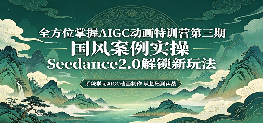 AIGC国风动画特训营第三期，后羿射日游戏宣发和猫将军获奖IP双案例，Seedance2.0多图生视频到口型全流程 - 缩略图