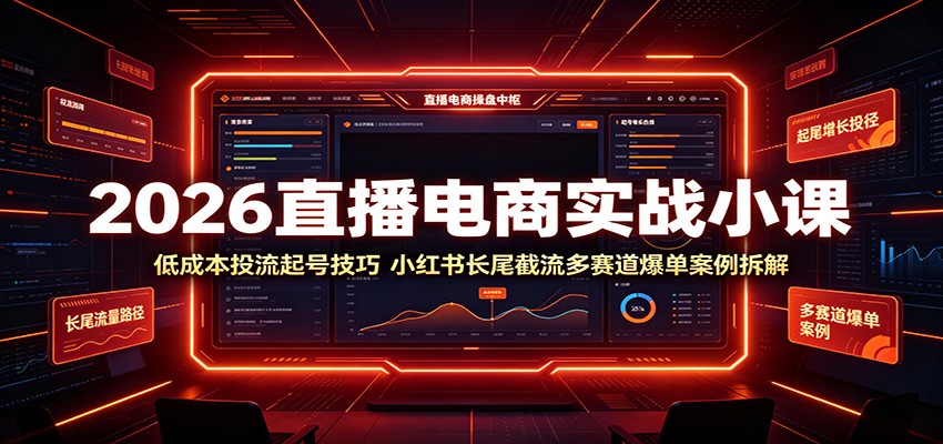 2026直播电商投流起号小课，低成本薅羊毛打法，小红书关键词长尾截流多赛道爆单连麦复盘 - 缩略图