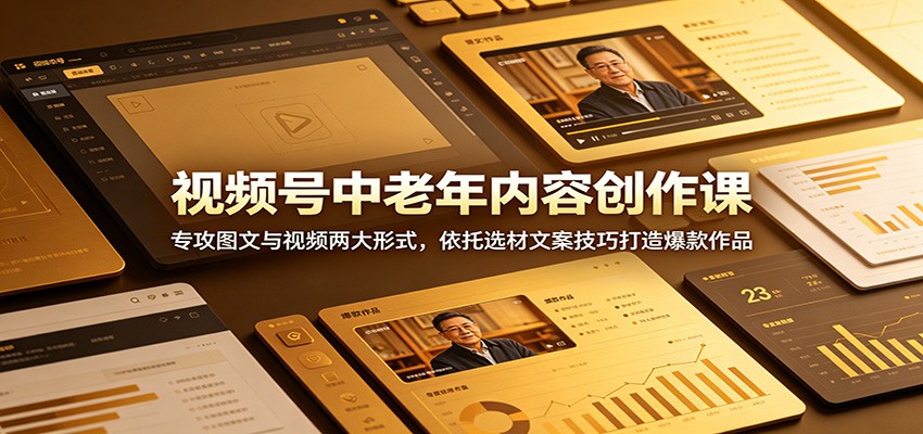 视频号中老年赛道内容创作，图文视频双形式，选材与文案技巧拆解，新手也能上手 - 缩略图