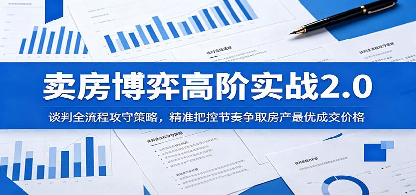 二手房卖房谈判2.0实战课，谈判前中后期攻守策略，卖房者争取成交价主动权 - 缩略图