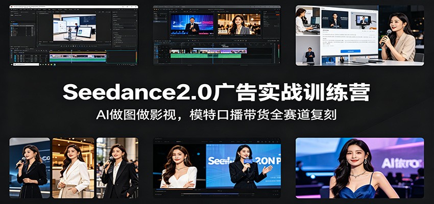 Seedance2.0广告实战训练营，AI电商图、模特口播与短剧带货全流程复刻 - 缩略图