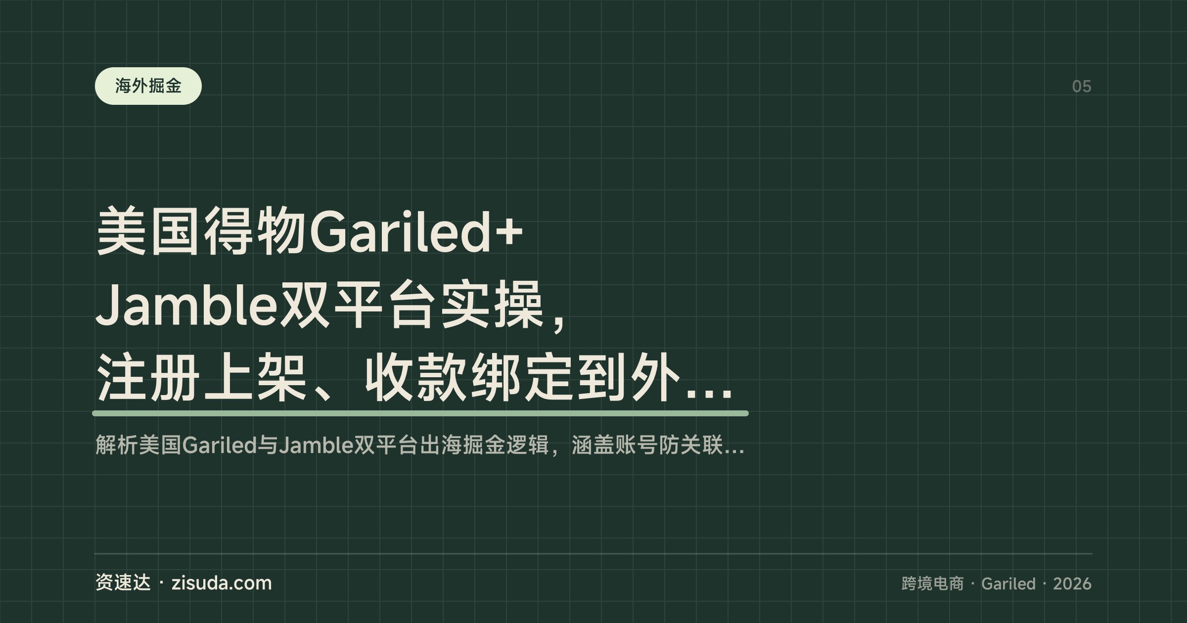 美国得物Gariled+Jamble双平台实操，注册上架、收款绑定到外币提现全流程 - 缩略图