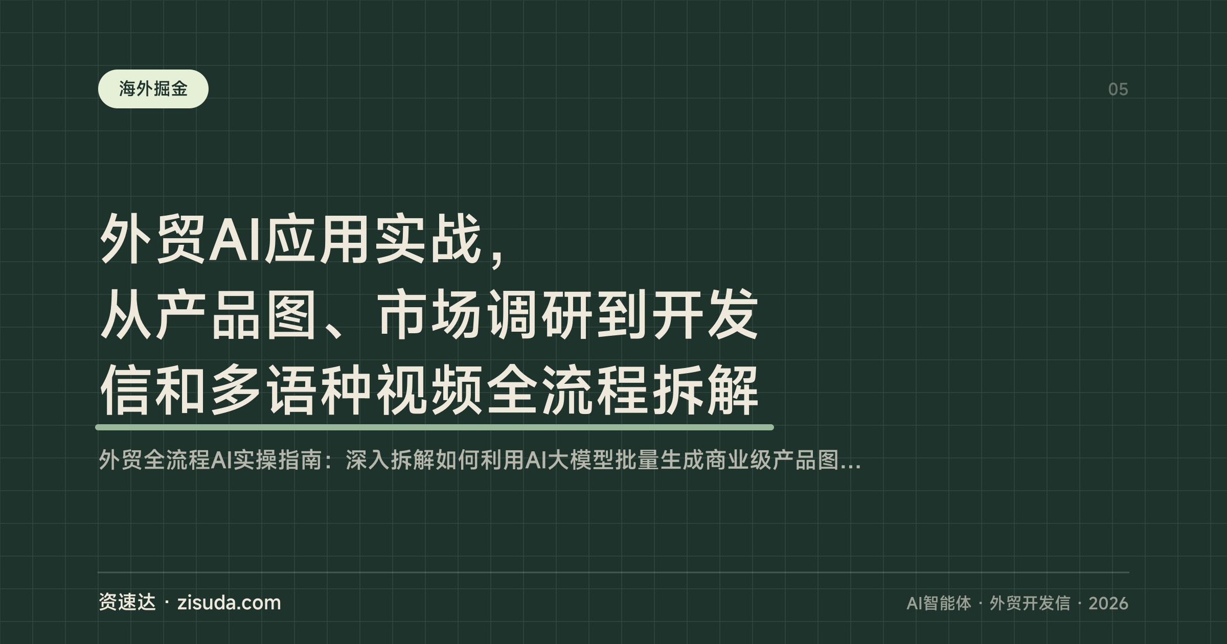 外贸AI应用实战，从产品图、市场调研到开发信和多语种视频全流程拆解 - 缩略图
