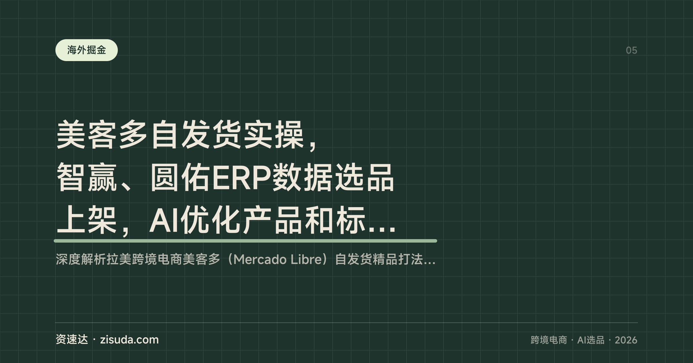 美客多自发货实操，智赢、圆佑ERP数据选品上架，AI优化产品和标题，广告促销与声誉维护全流程 - 缩略图