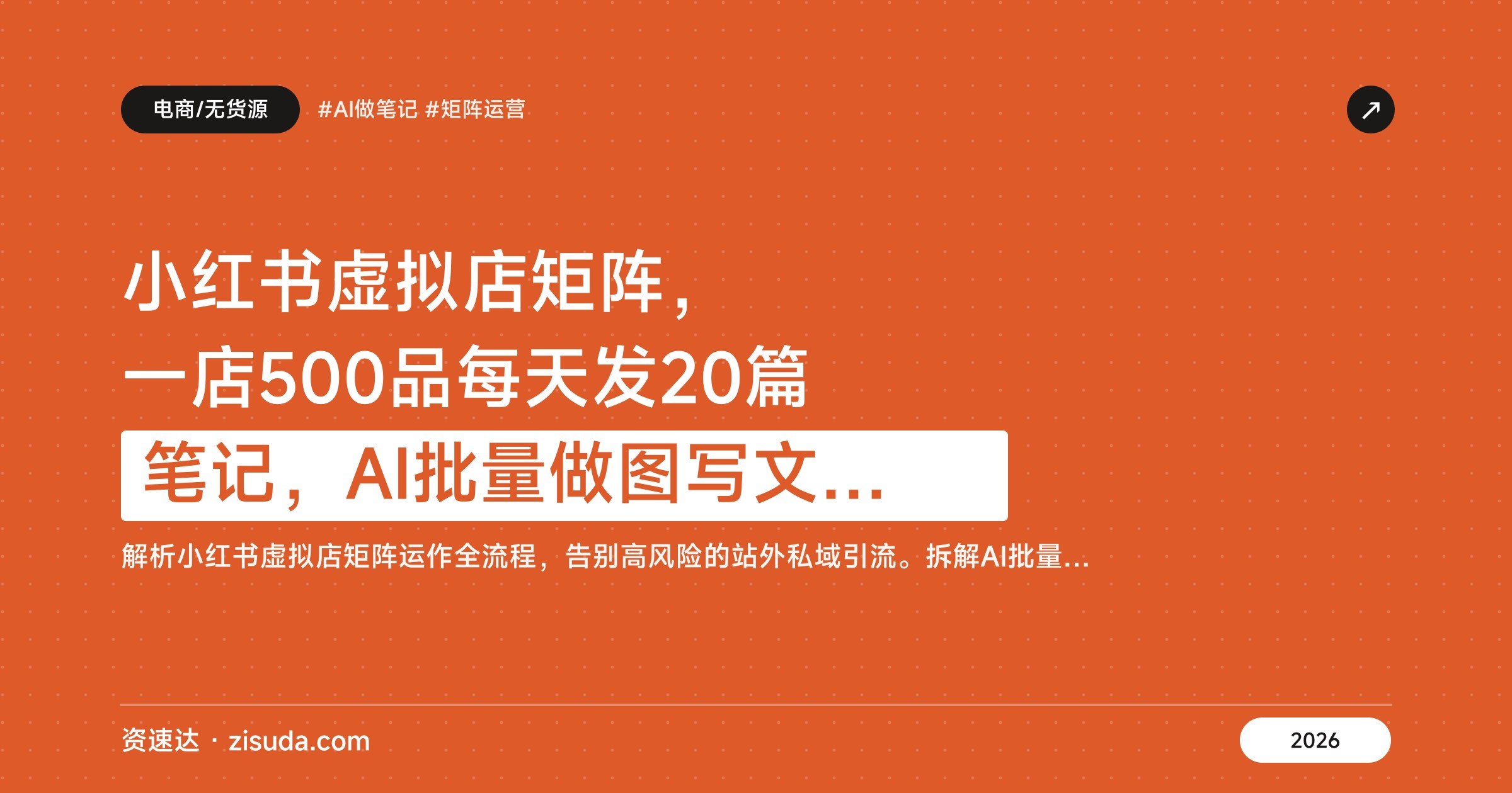 小红书虚拟店矩阵,一店500品每天发20篇笔记,AI批量做图写文案加自动发货(7月更新) - 缩略图