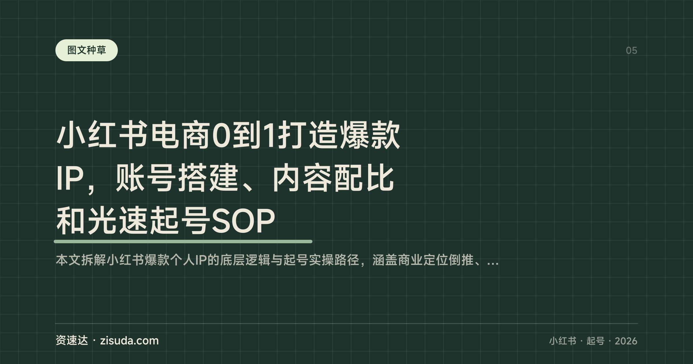 小红书电商0到1打造爆款IP,账号搭建、内容配比和光速起号SOP - 缩略图