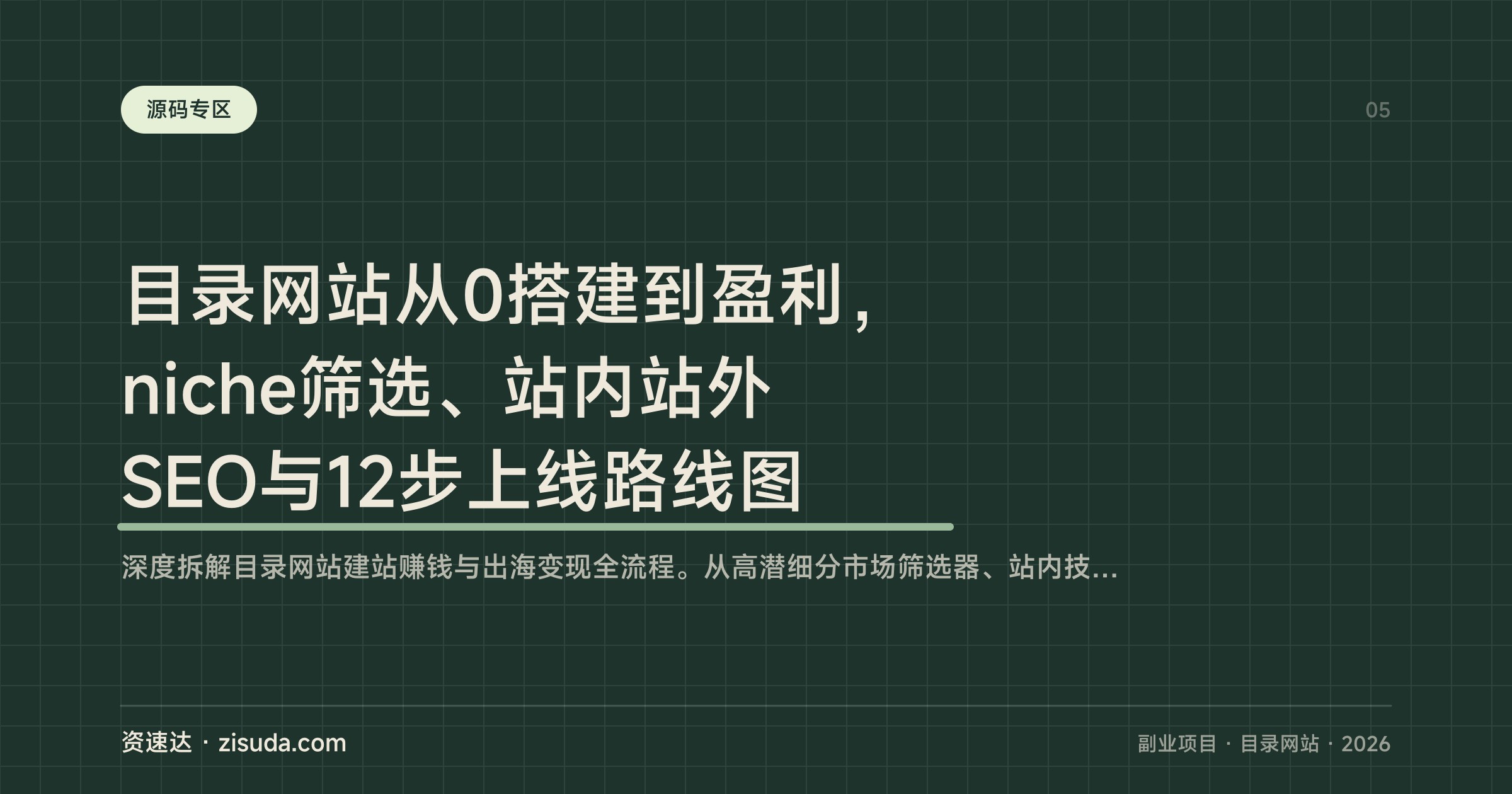 目录网站从0搭建到盈利，niche筛选、站内站外SEO与12步上线路线图 - 缩略图