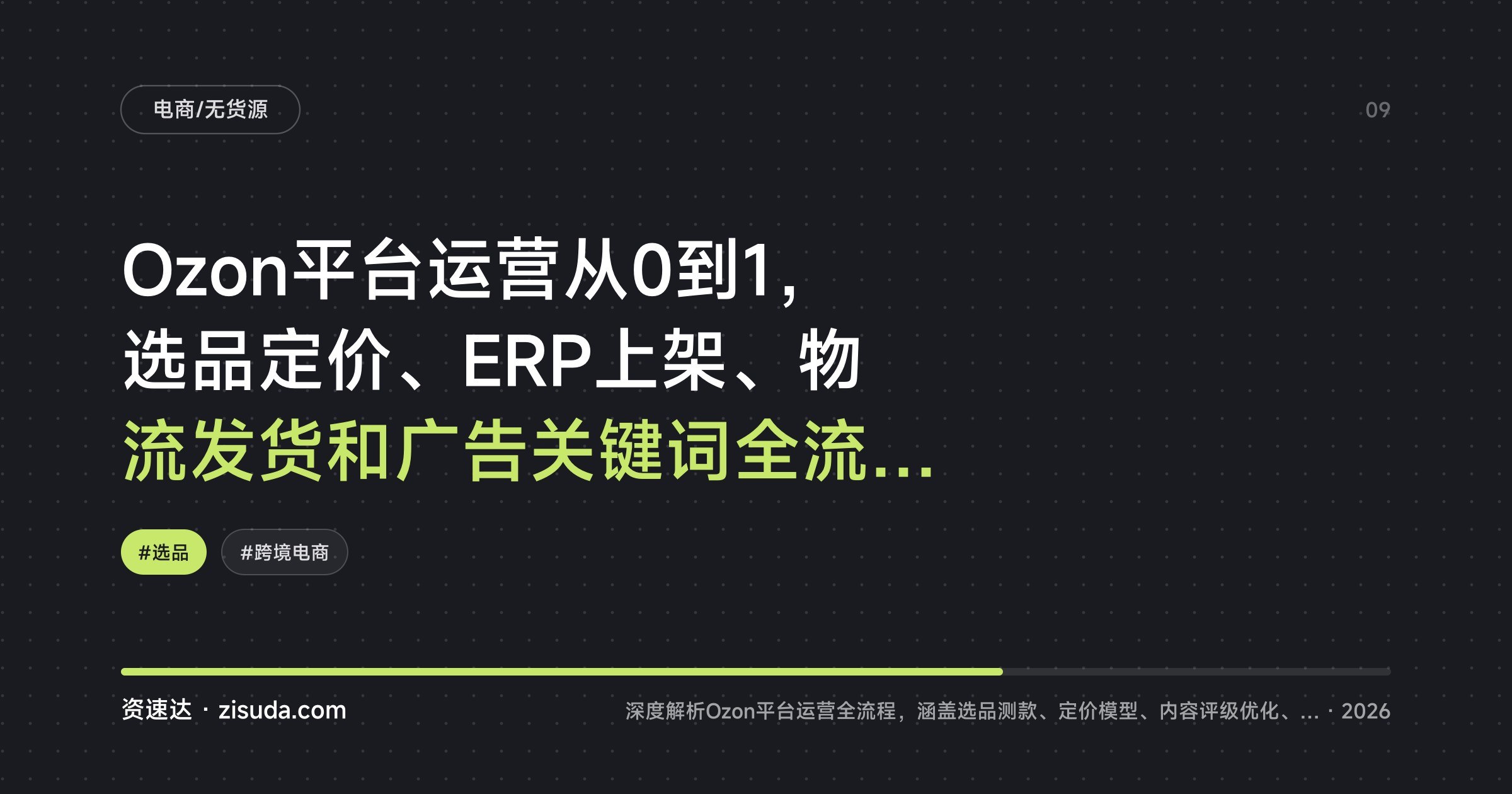 Ozon平台运营从0到1,选品定价、ERP上架、物流发货和广告关键词全流程实操 - 缩略图
