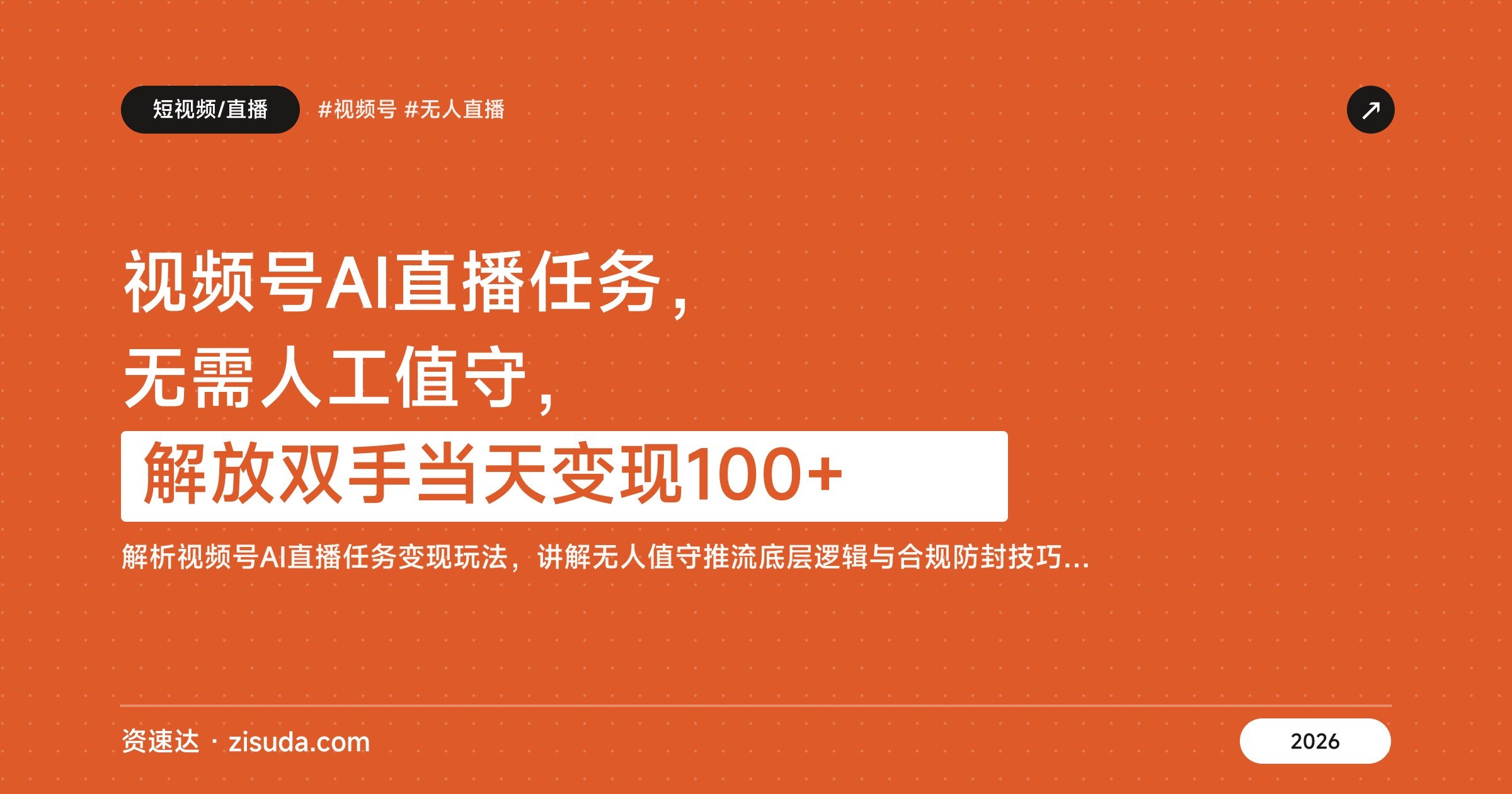 视频号AI直播任务，无需人工值守，解放双手当天变现100+ - 缩略图