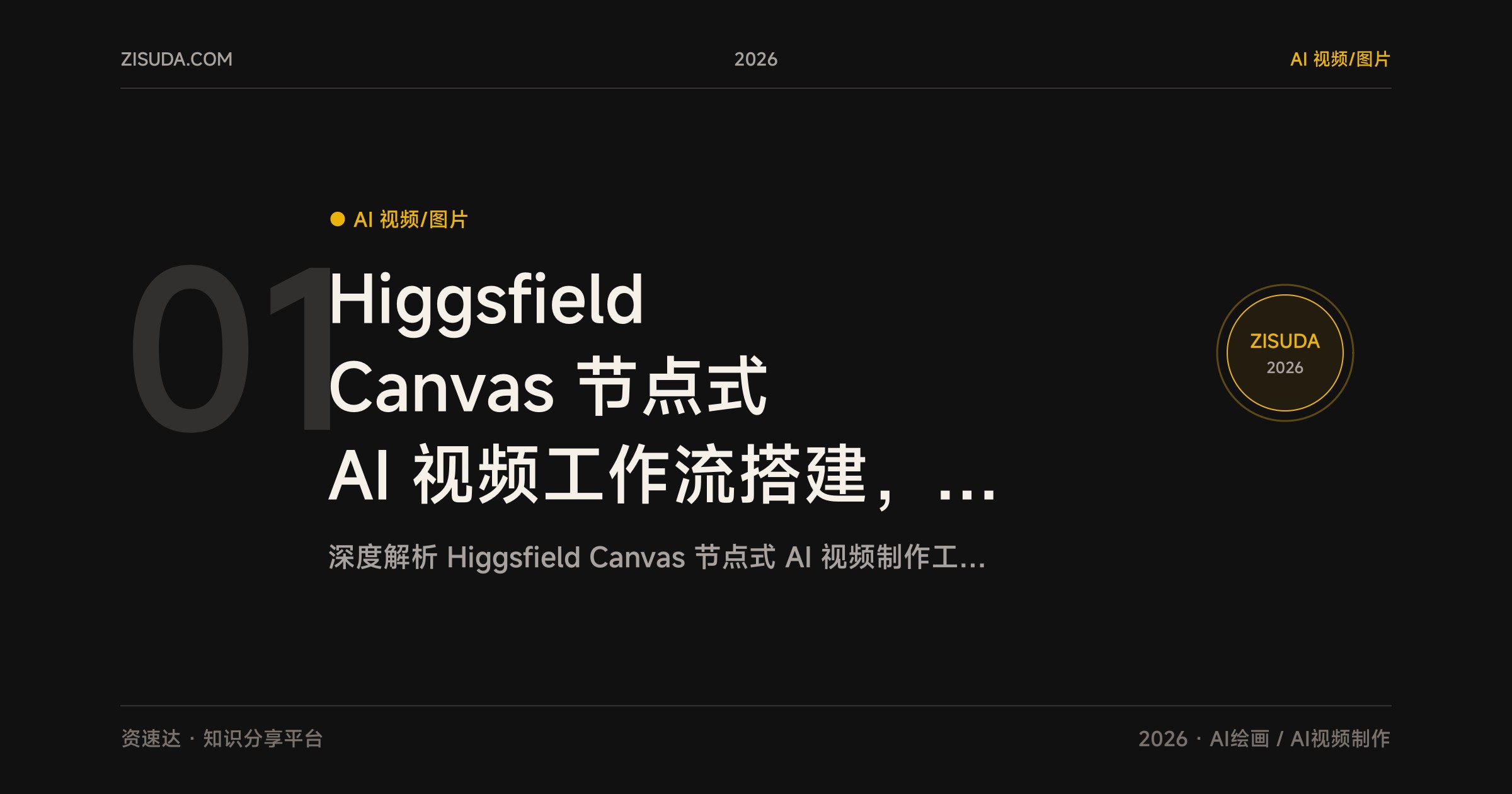 Higgsfield Canvas 节点式 AI 视频工作流搭建，提示词图像输出放同一块画布 - 缩略图