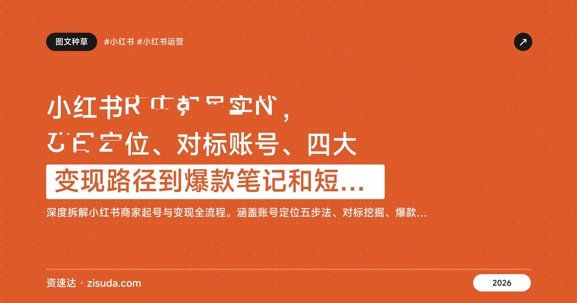 小红书商家起号实战，账号定位、对标账号、四大变现路径到爆款笔记和短视频拍摄剪辑 - 缩略图