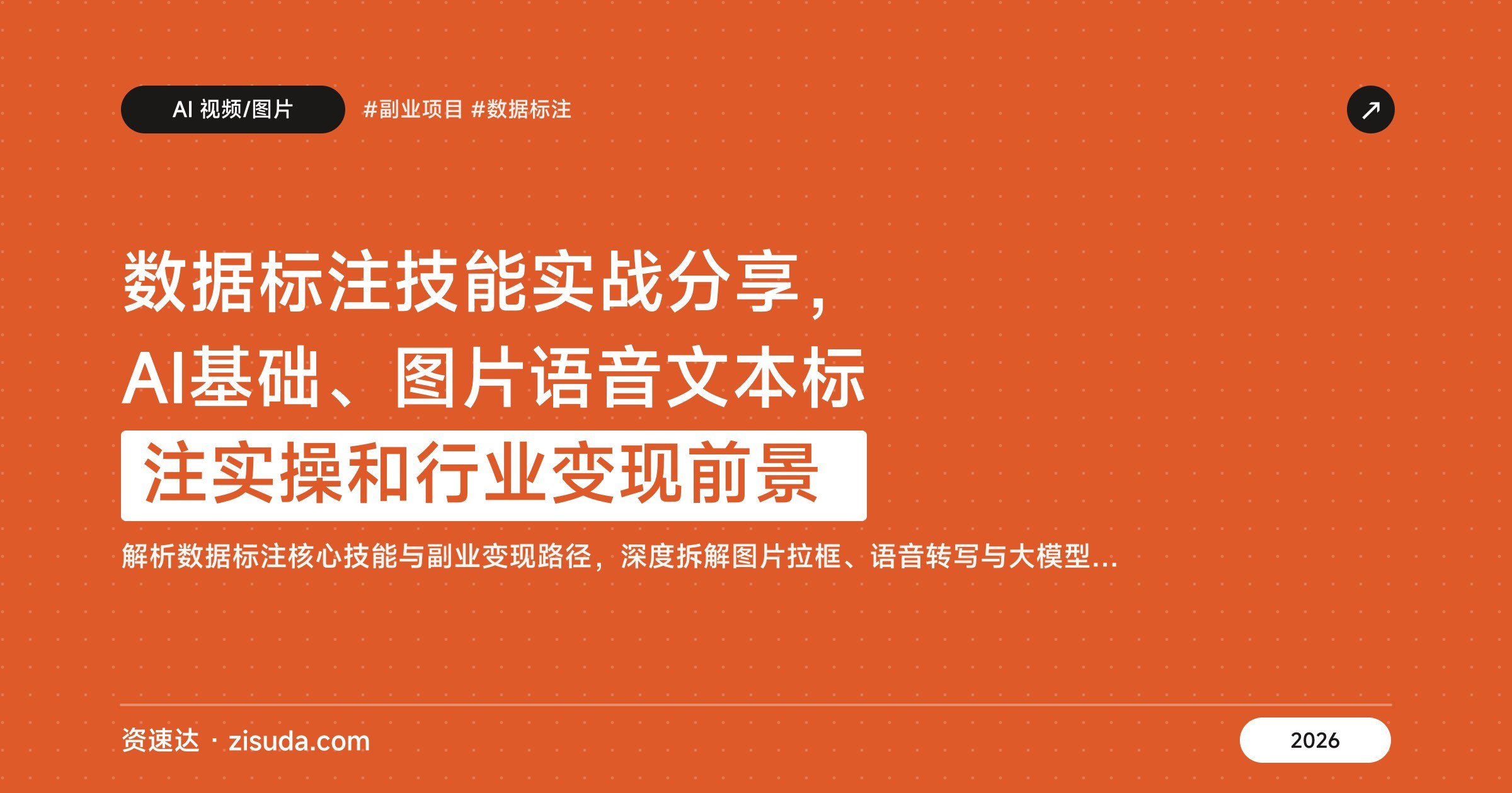 数据标注技能实战分享，AI基础、图片语音文本标注实操和行业变现前景 - 缩略图