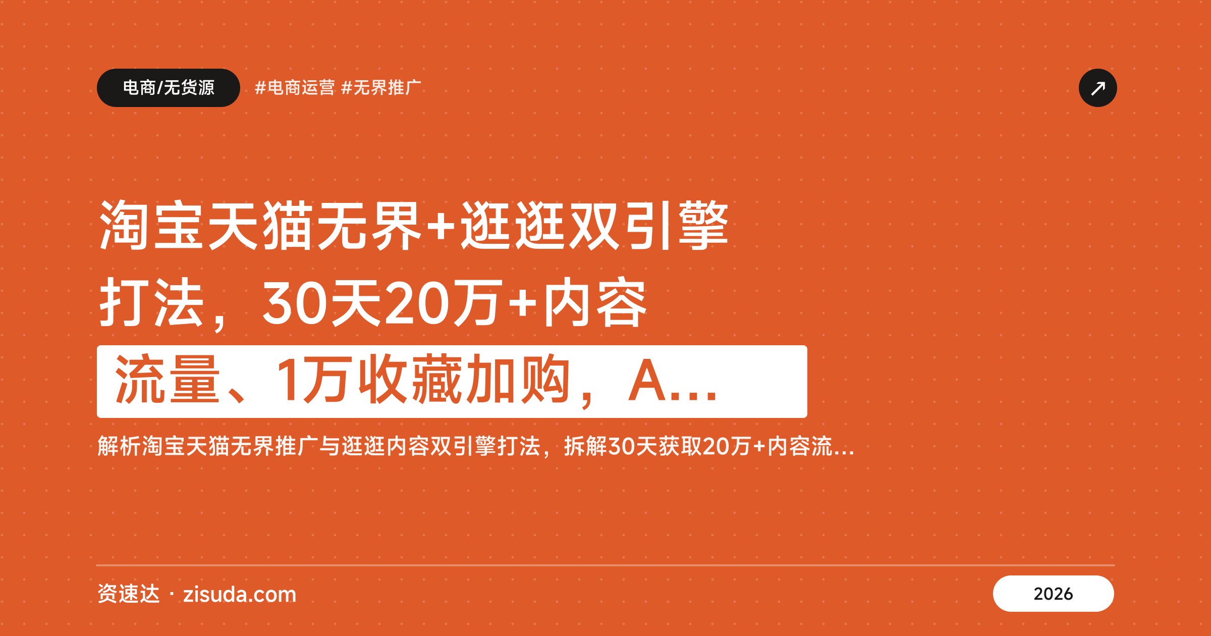淘宝天猫无界+逛逛双引擎打法，30天20万+内容流量、1万收藏加购，AI混剪和四大玩法拆解 - 缩略图