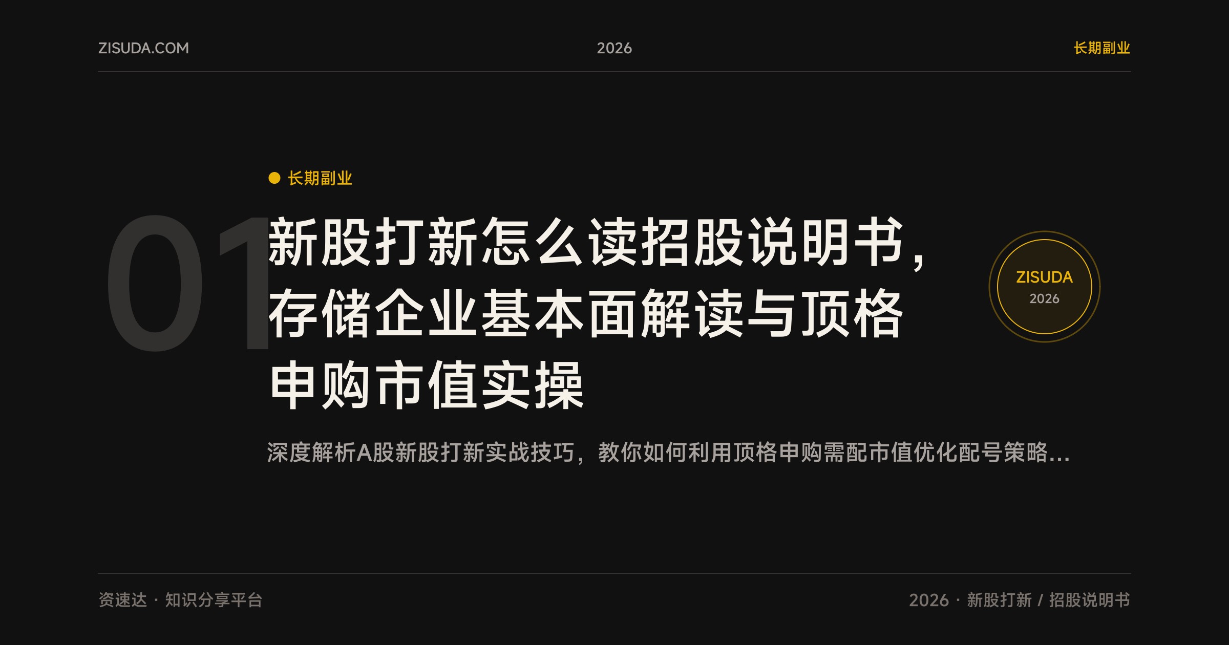 新股打新怎么读招股说明书，存储企业基本面解读与顶格申购市值实操 - 缩略图