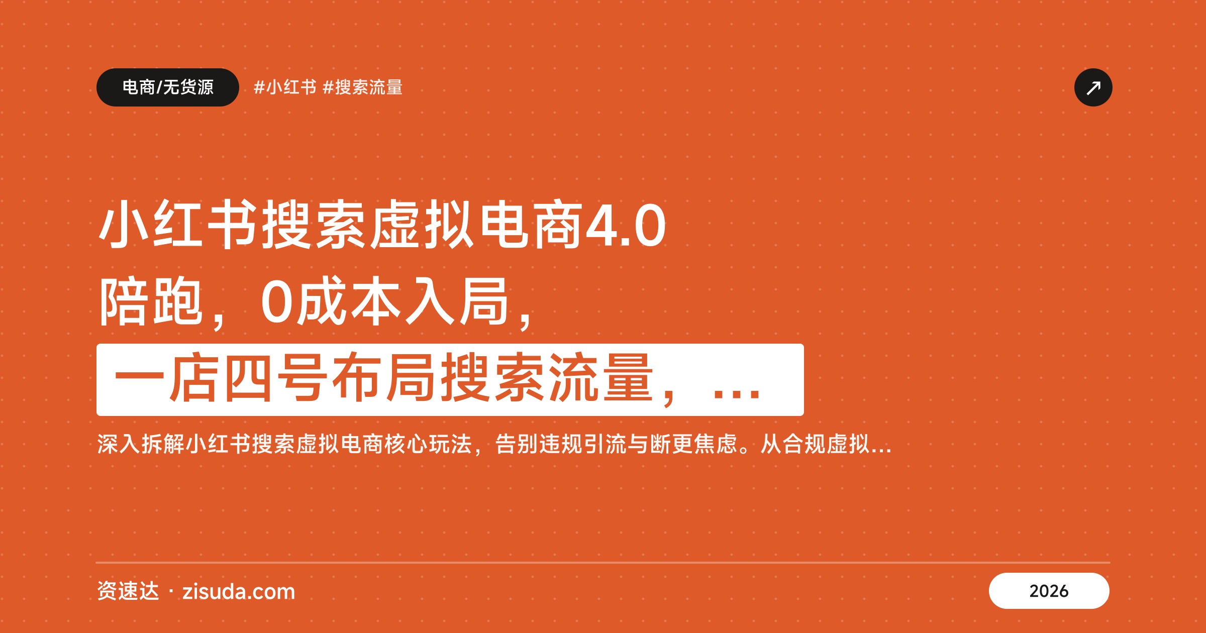 小红书搜索虚拟电商4.0陪跑，0成本入局，一店四号布局搜索流量，从选品到自动发货全流程拆解 - 缩略图