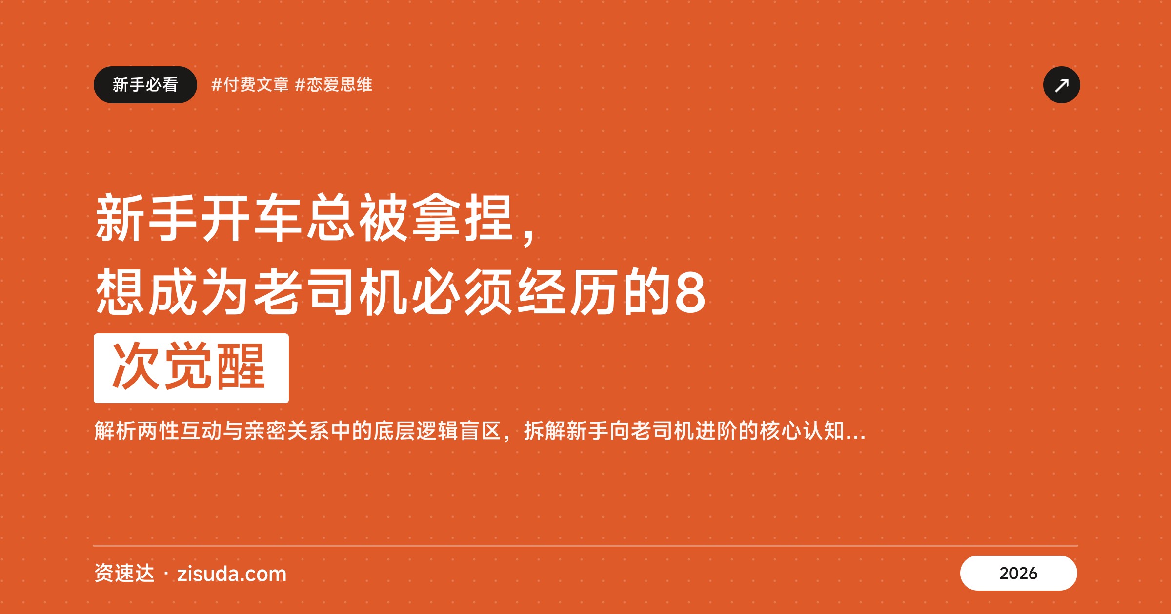 新手开车总被拿捏，想成为老司机必须经历的8次觉醒 - 缩略图